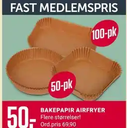 Europris BAKEPAPIR AIRFRYER, Medlemspris tilbud