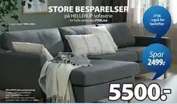JYSK HELLERUP sofa med sjeselong tilbud