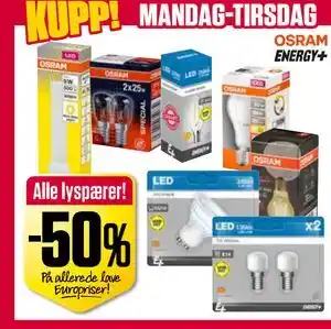 Europris Alle lyspærer! tilbud