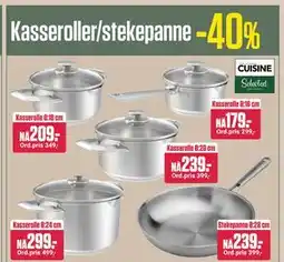Europris Kasseroller/stekepanne tilbud