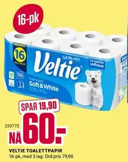 Europris VELTIE TOALETTPAPIR tilbud