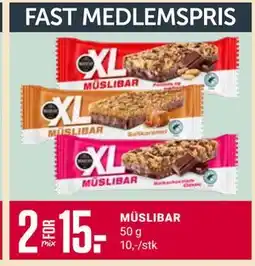 Europris MÜSLIBAR, Medlemspris tilbud
