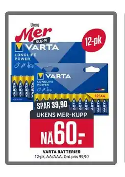 Europris VARTA BATTERIER, App-pris tilbud