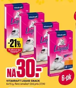 Europris VITAKRAFT LIQUID SNACK tilbud