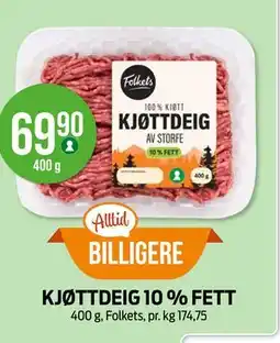 Kiwi KJØTTDEIG 10 % FETT tilbud