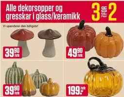 Europris Alle dekorsopper og gresskar i glass/keramikk tilbud
