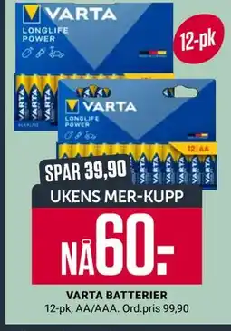 Europris VARTA BATTERIER, App-pris tilbud
