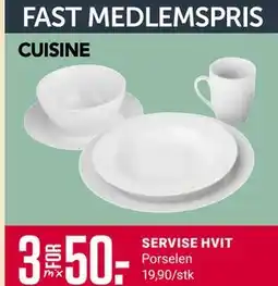 Europris SERVISE HVIT, Medlemspris tilbud