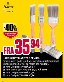 Europris HARRIS ULTEMATE TRE PENSEL tilbud