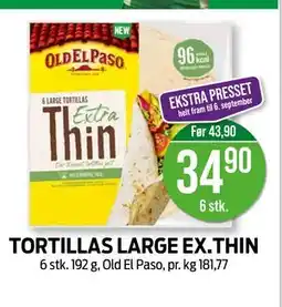 Kiwi TORTILLAS LARGE EX.THIN tilbud