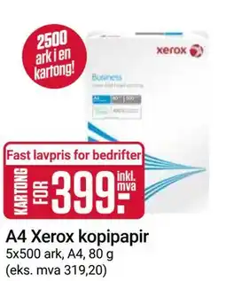 Europris A4 Xerox kopipapir tilbud
