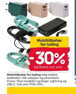 Rusta Mobiltilbehør for lading tilbud