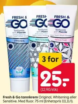 Rusta Fresh & Go tannkrem tilbud