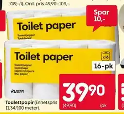 Rusta Toalettpapir tilbud