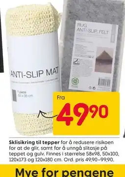 Rusta Sklisikring til tepper tilbud
