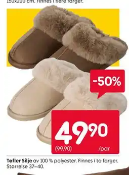 Rusta Tøfler Silje tilbud