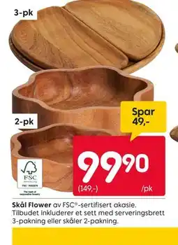 Rusta Skål Flower tilbud