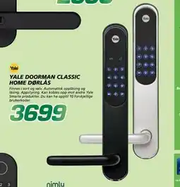 Coop Byggmix YALE DOORMAN CLASSIC HOME DØRLÅS tilbud