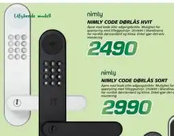 Coop Byggmix NIMLY CODE DØRLÅS HVIT tilbud