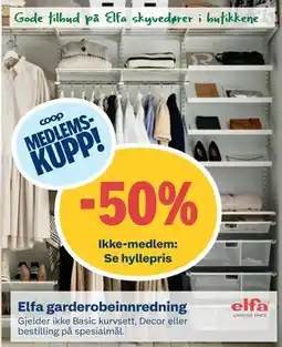 Coop Byggmix Elfa garderobeinnredning tilbud