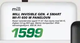 Coop Byggmix MILL INVISIBLE GEN. 4 SMART WI-FI 600 W PANELOVN tilbud