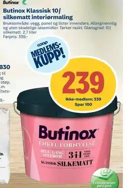 Coop Byggmix Butinox Klassisk 10/ silkematt interiørmaling tilbud