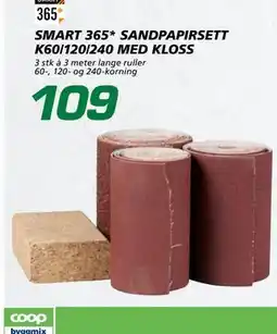 Coop Byggmix SMART 365* SANDPAPIRSETT K60/120/240 MED KLOSS tilbud