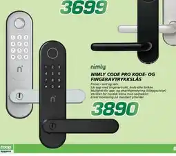 Coop Byggmix NIMLY CODE PRO KODE- OG FINGERAVTRYKKSLÅS tilbud