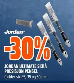 Obs Bygg JORDAN ULTIMATE SKRÅ PRESISJON PENSEL tilbud