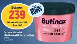 Obs Bygg Butinox Klassisk 10/silkematt interiørmaling tilbud