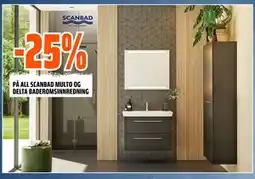 Obs Bygg 25% PÅ ALL SCANBAD MULTO OG DELTA BADEROMSINNREDNING tilbud
