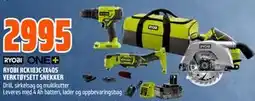 Obs Bygg RYOBI RCK183C-1X40S VERKTØYSETT SNEKKER tilbud