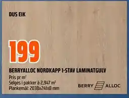 Obs Bygg BERRYALLOC NORDKAPP 1-STAV LAMINATGULV tilbud
