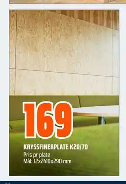Obs Bygg KRYSSFINERPLATE K20/70 tilbud