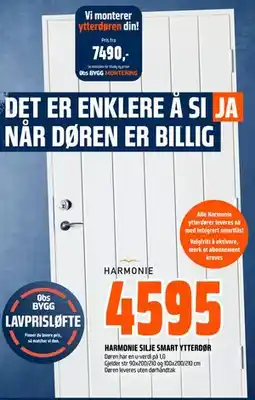 Obs Bygg HARMONIE SILJE SMART YTTERDØR tilbud