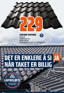 Obs Bygg VERFORM TAKPANNE tilbud