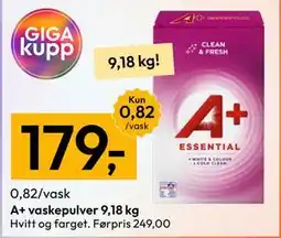 Gigaboks A+ vaskepulver 9,18 kg tilbud
