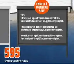 Obs Bygg SCREEN SKINNER 130 CM tilbud