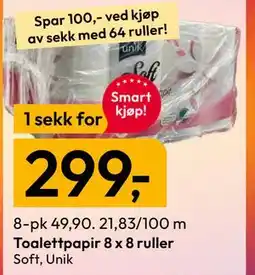 Gigaboks Toalettpapir 8 x 8 ruller tilbud