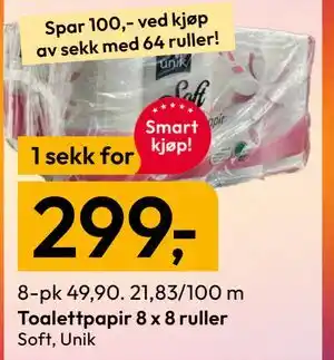 Gigaboks Toalettpapir 8 x 8 ruller tilbud