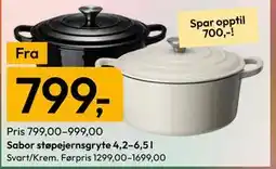Gigaboks Sabor støpejernsgryte 4,2–6,5 l tilbud