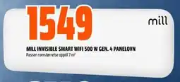 Obs Bygg MILL INVISIBLE SMART WIFI 500 W GEN. 4 PANELOVN tilbud