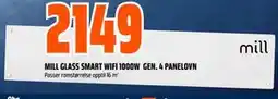 Obs Bygg MILL GLASS SMART WIFI 1000W GEN. 4 PANELOVN tilbud