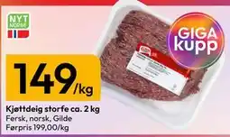 Gigaboks Kjøttdeig storfe ca. 2 kg tilbud