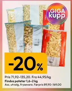 Gigaboks Findus poteter tilbud