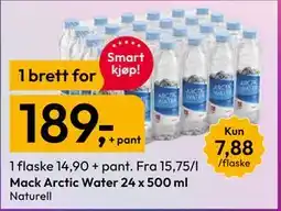 Gigaboks Mack Arctic Water 24 x 500 ml tilbud
