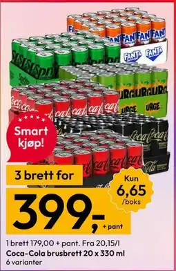 Gigaboks Coca-Cola brusbrett 20 x 330 ml tilbud