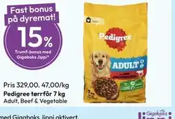 Gigaboks Pedigree tørrfôr 7 kg tilbud