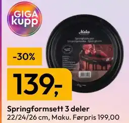 Gigaboks Springformsett 3 deler tilbud