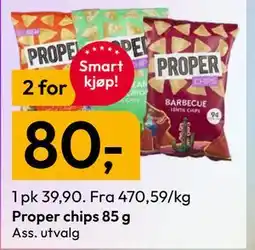 Gigaboks Proper chips 85 g tilbud